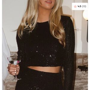 Show Me Your MuMu Last Call Top in Midnight Glitz Sequins